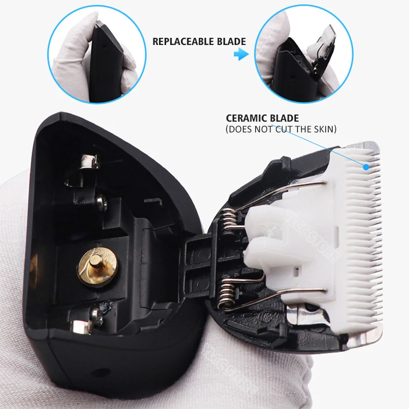 Máquina de corte de cabelo profissional aparador de barba barbeador elétrico para corpo adulto barbear ipx7 à prova dwaterproof água segurança navalha clipper