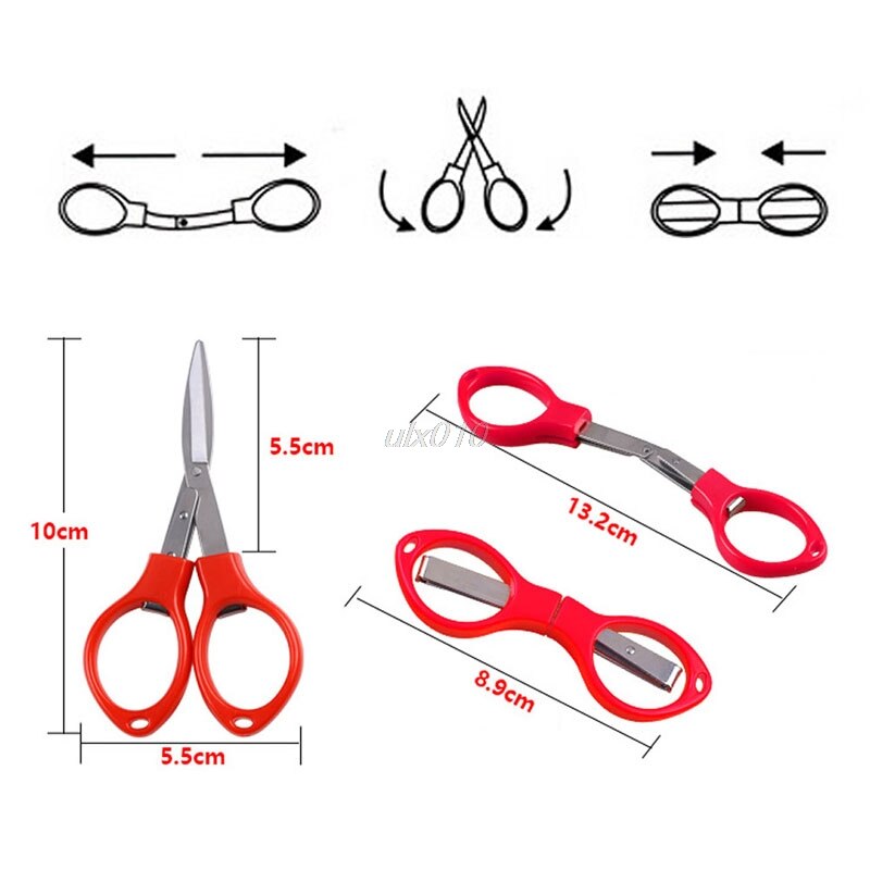 Stainless Steel Folding Scissors Fishing Scissor Keychain Camping Mini Cutter S04