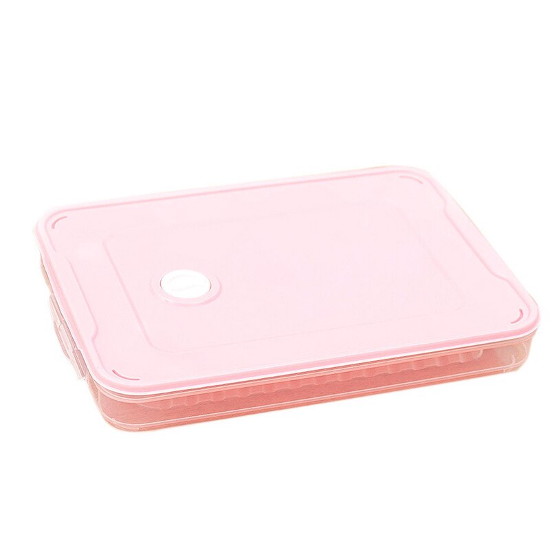 Cajas de albóndigas de una sola capa tipo de hogar bandeja de almacenamiento de alimentos caja contenedor para mantener fresco refrigerador cajas de almacenamiento de albóndigas congeladas: Rosa