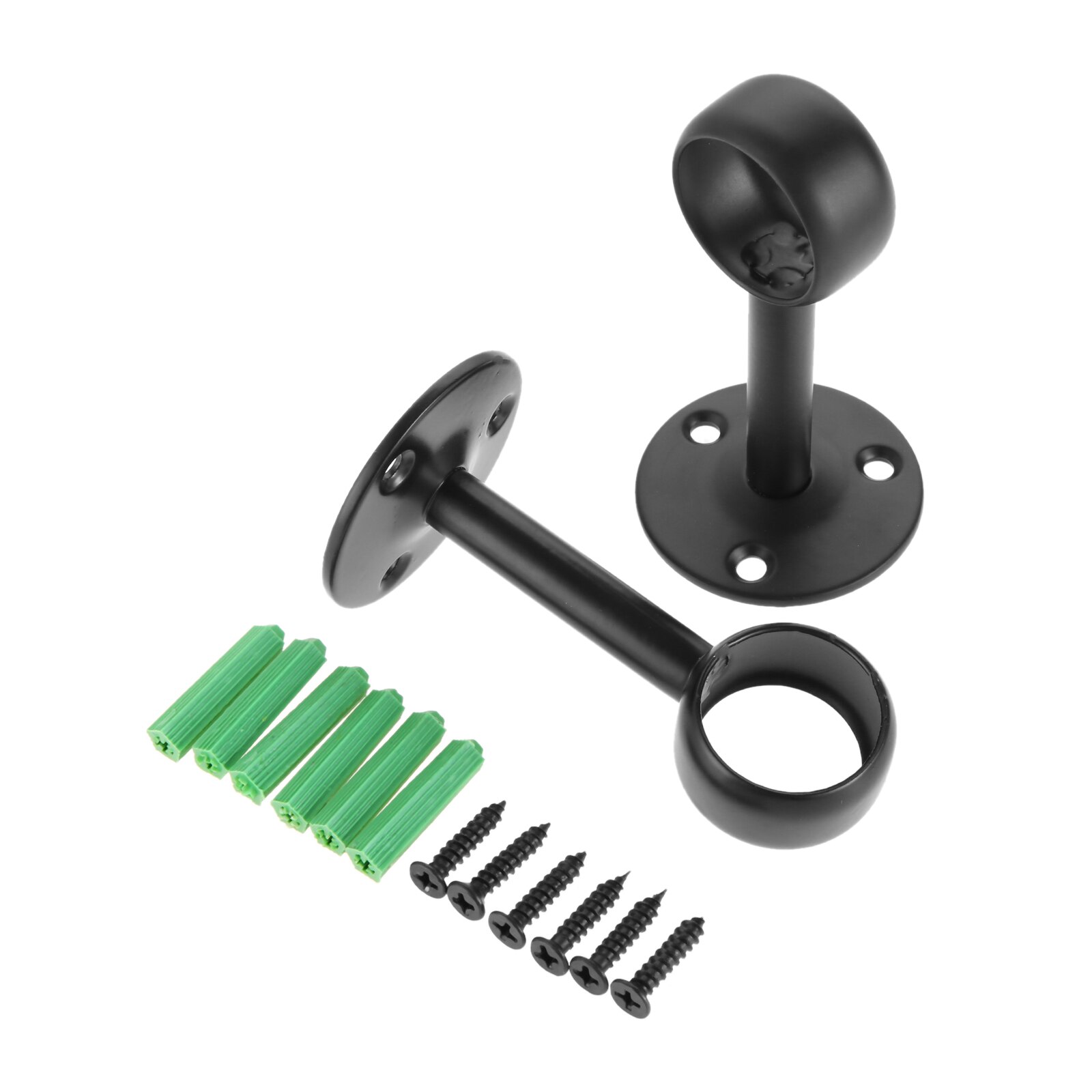 2Pcs Flange Rod Holders Curtain Rod Ceiling-Mount Bracket Stainless Steel Flange Rod Holder Closet Pole End Supports Socket: Pink