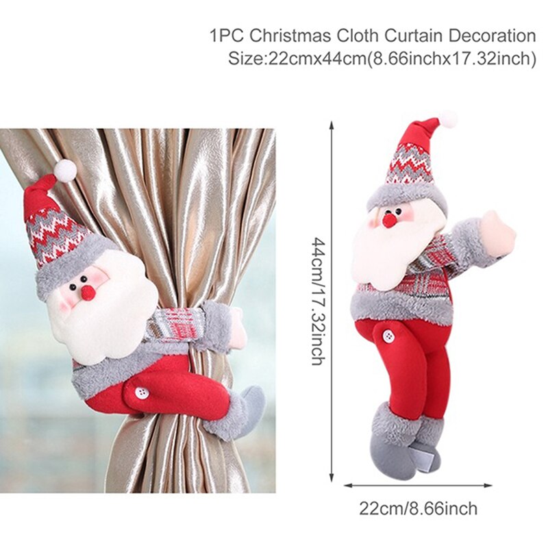 Christmas Santa Pop Gordijn Tieback Houder Haak Gesp Clip Gordijn Tieback Polyester Decoratieve Thuis Accessorie: Santa Claus