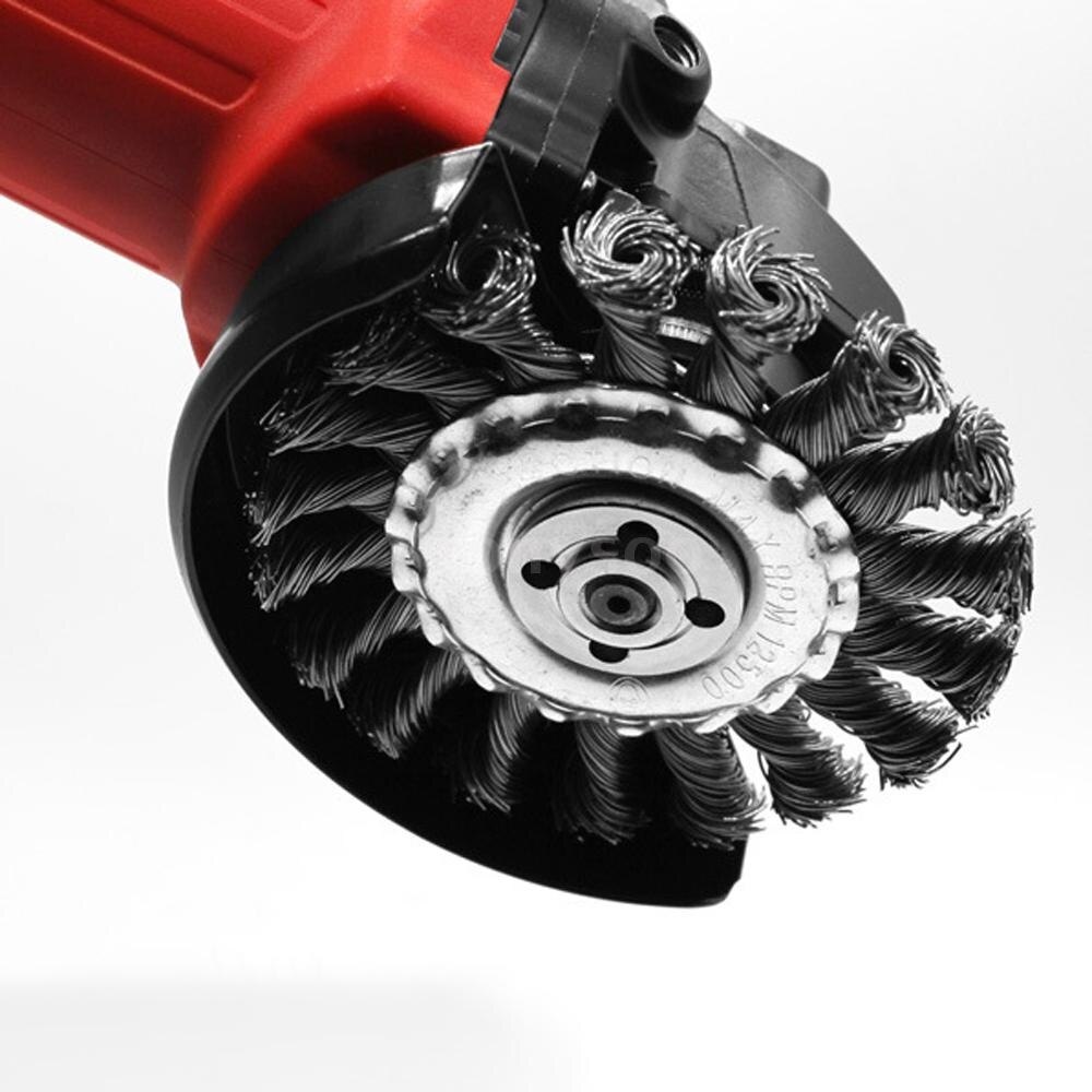 Knotted Bench Steel Wire Brush Deburring Derusting Angle Grinder Cleaner Accessories Rust Removal Wheel Metal Disc Brush