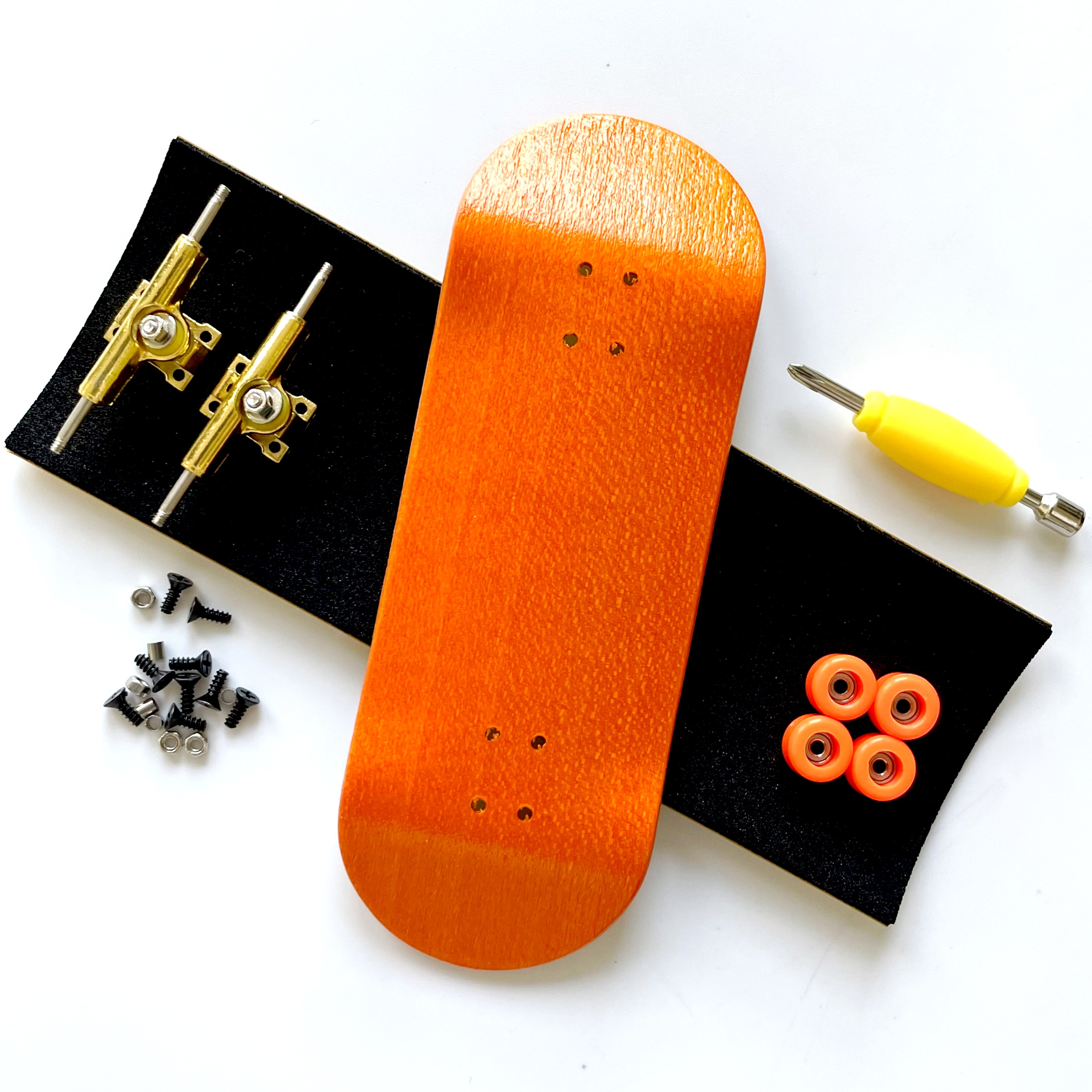 34mm Fingerboard Set with Double Axle Trucks Bearing Wheels: Brown
