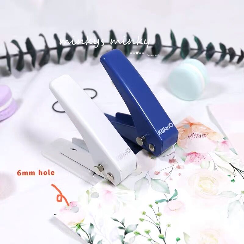 MINKYS Kawaii Binder Hole Punch For Journal Paper Ring DIY Paper Cutter Craft Machine Office School Stationery