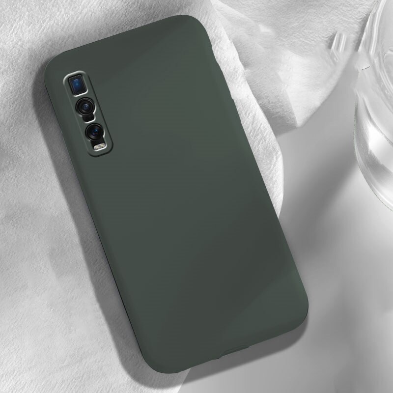 Voor Oppo Realme 6 Pro 6 6S X50 Pro X50 X2 Xt 5 5i Reno Ace2 Case Vloeibare Siliconen bescherm Camera Soft Matte Anti-Klop Cover Funda: for Reno Ace / Dark Green