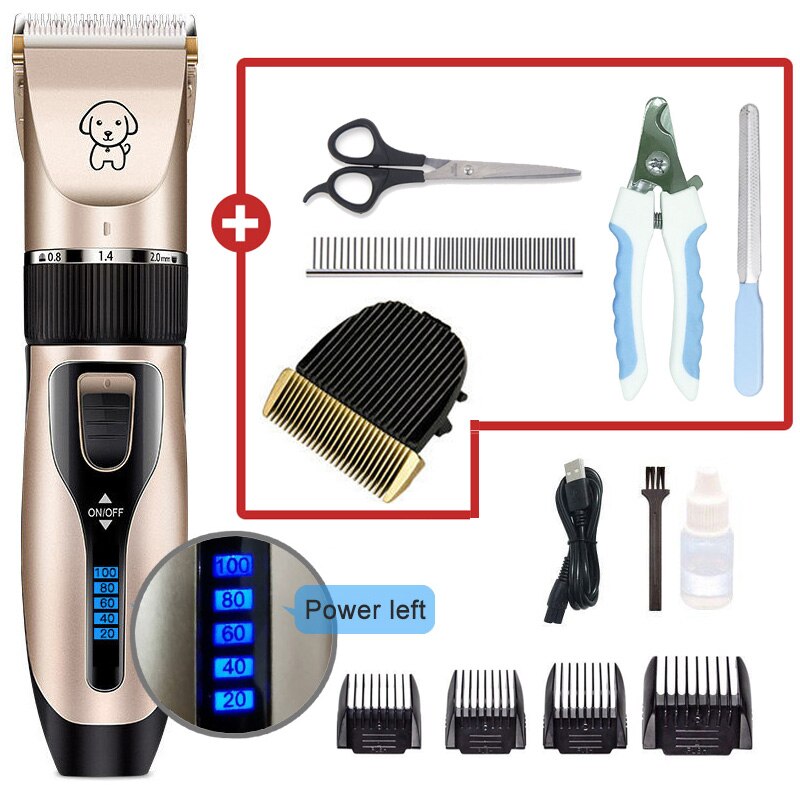 Hondentondeuse, geluidsarme hondentondeuse, hondentrimmer, kattentondeuse, trimmer voor huisdieren, usb-oplaadbaar: Macht  l08