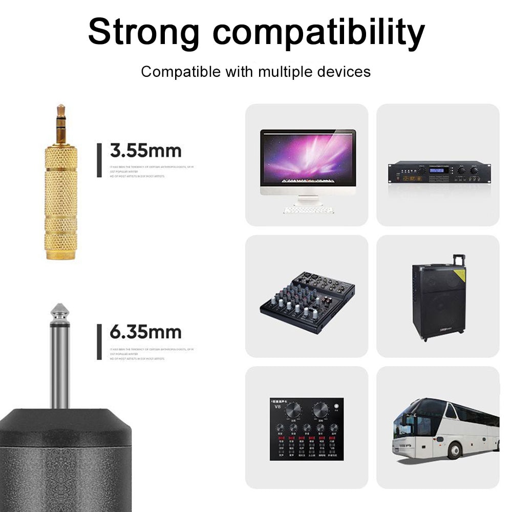 UHF Wireless System Microphone Headset Lapel Mic Receiver Transmitter for Voice Amplifier Speaker Teacher Tour Guide