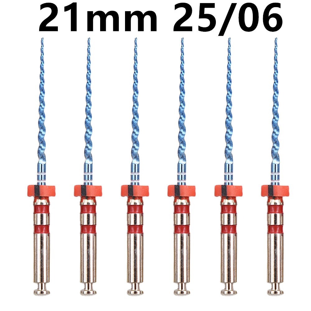 Zahnwurzelkanal Dateien 02 04 06 Kegel Nadeln Endodontie Dateien 25mm Nickel Titainium Zahnmedizin Instrument: 21mm 25 06