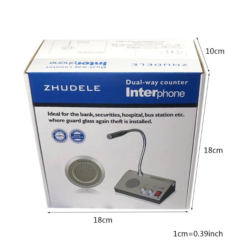 Dual Way Window-Glass Intercom Interphone Bank Counter Interphone Zero-touch T3EB