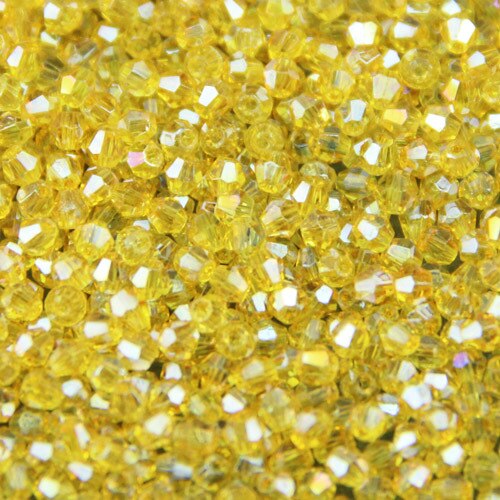 JHNBY 3mm 200pcs AAA Bicone Upscale Austrian crystals beads AB color plating Loose bead bracelet Jewelry Making Accessories DIY: 308  Yellow