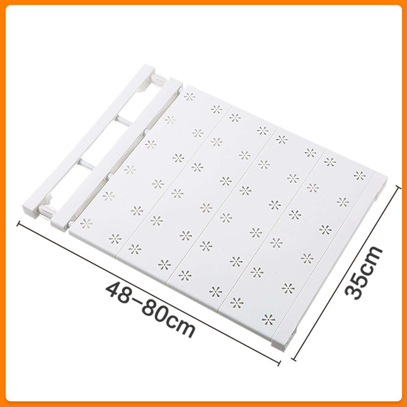 Adjustable Closet Shelf Wardrobe Storage Rack Closet Organizer Shelf Dividers Cabinets Layered Partition Home Storage Shelves: W35 L48-80