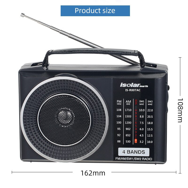 Portable Retro Radio Bluetooth Audio FM / AM / SW1 / SW2 Radio Speaker Outdoor Multi-function Radio Elderly Birthday