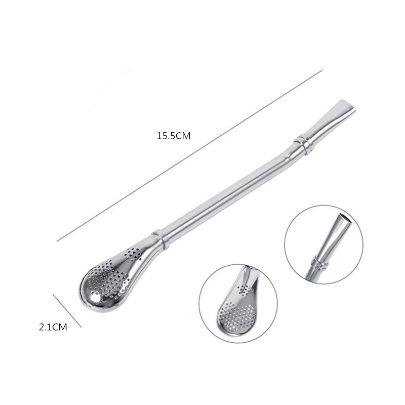 Pajita de acero inoxidable hecha a mano para beber, filtro Yerba Mate té Bombilla calabaza lavable, herramientas prácticas de té, accesorios de barra