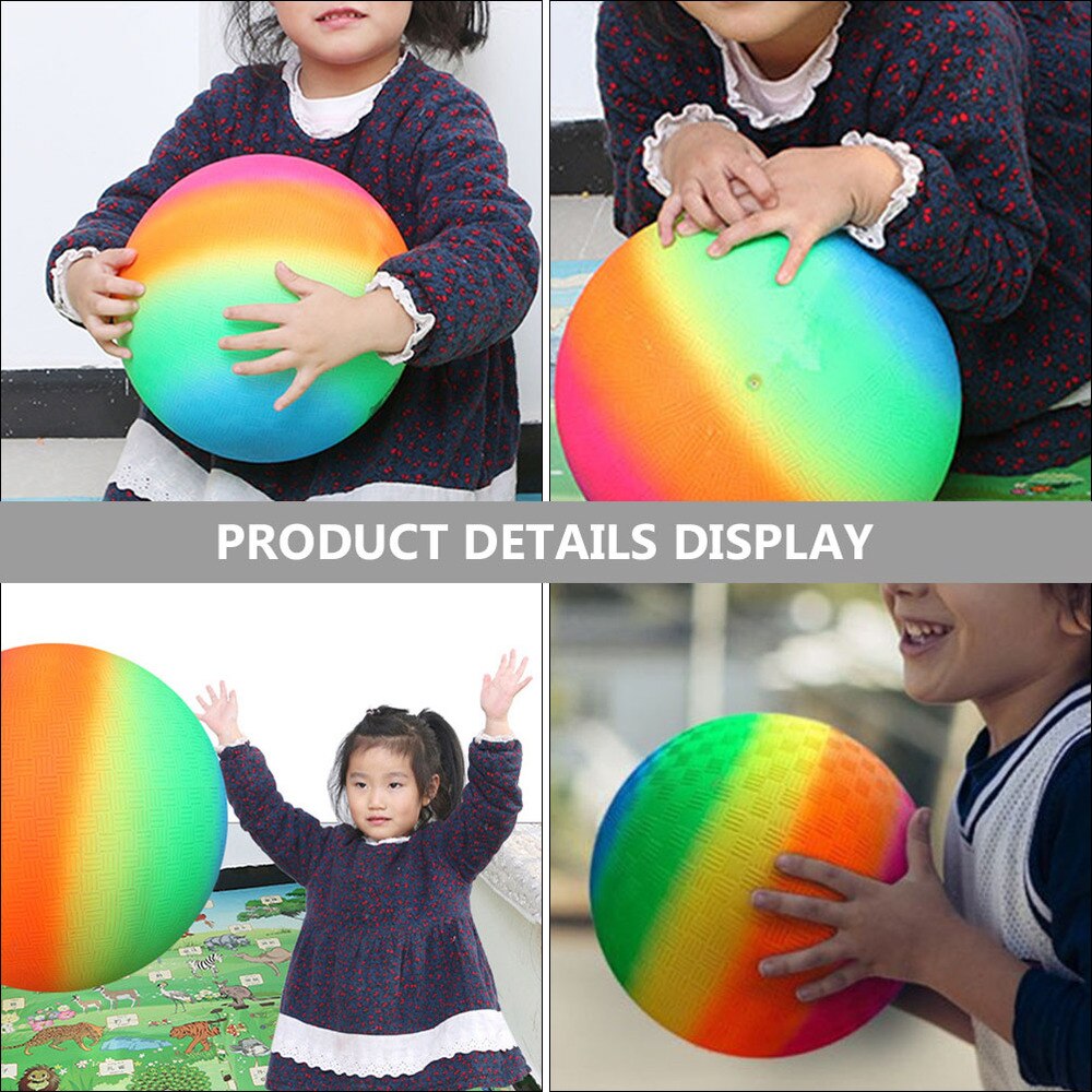 3Pcs Bal Sterke Mooie Regenboog Sport Bal Regenboog Kleur Bal Bounce Bal Spelen Voor Outdoor Speeltuin Kind