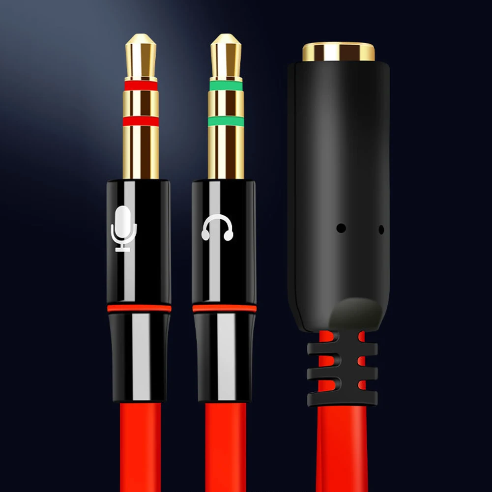 headset-splitter trrs 3.5mm hunnkontakt til til 3.5 trs hannkontakt hodetelefon-mikrofonadapter konverteringskabel til stasjonær bærbar pc