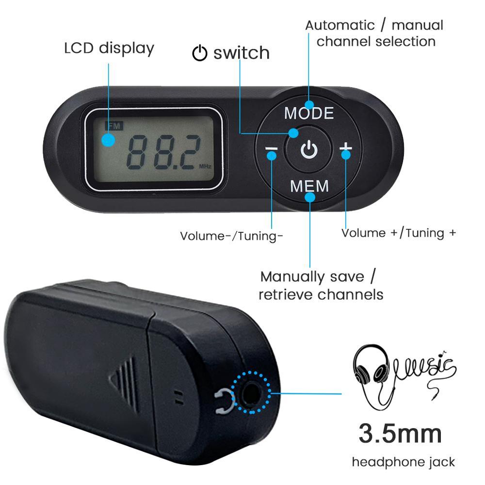 Digital Pocket FM Radio FM:64-108MHz Portable FM Radio Receiver with LCD Display Neck Lanyard 3.5mm Headphone
