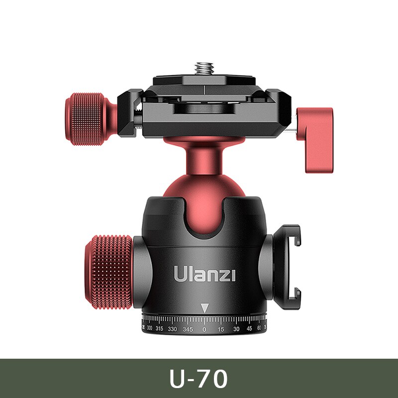 Ulanzi-Mini cabezal de bola de Metal para fotografía soporte esférico de doble zapata fría inclinable, cabezal de trípode, cabezal de trípode Vlog, accesorios de fotografía: U-70