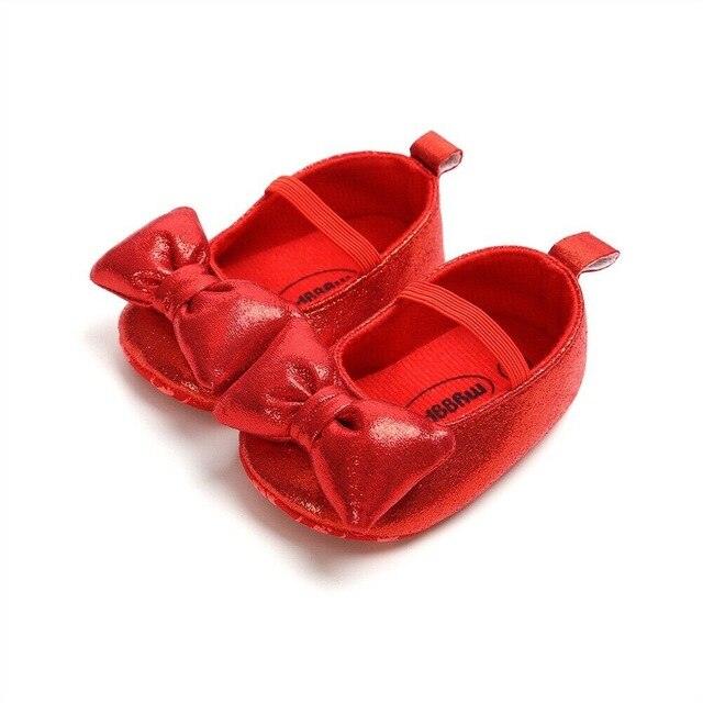 Bébé fille princesse chaussures enfants filles robe en cuir chaussures enfant en bas âge mariage enfant en bas âge fête grand nœud papillon premiers marcheurs 0-18M: Rouge / 13-18 mois