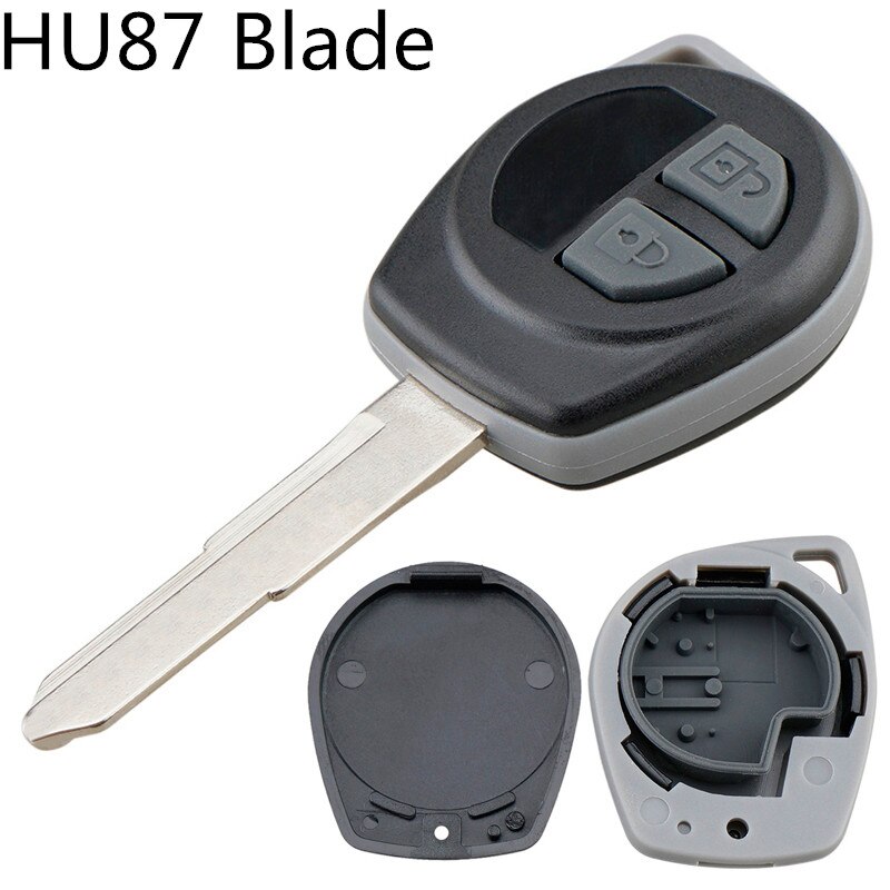 2 -knapper holdbart bilnøglehus skal  hu87 / sz11r- blads udskiftning af fjernbetjeningscover passer til vitara swift ignis  sx4 liana: Hu87 knive