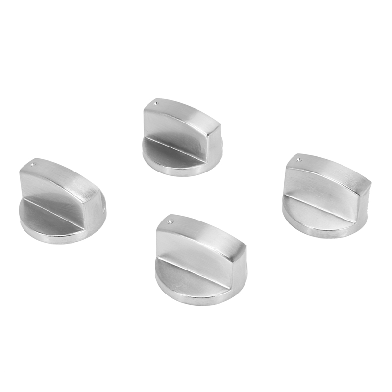 Ad-Kachels Fornuis Knoppen, Oven Knop (4 Stuks),6Mm Universal Silver Gasfornuis Bedieningsknoppen Adapters Oven Draaischakelaar Koken Oppervlak