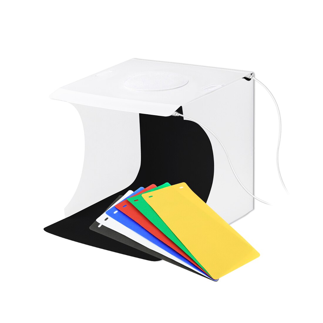 PULUZ Mini Foto Studio Kasten LED Leuchtkasten Licht Kasten 1100LM Fotografie Kasten Licht Studio Schießen Zelt Kasten Bausatz 6 Farbe kulissen: 2LED lightbox