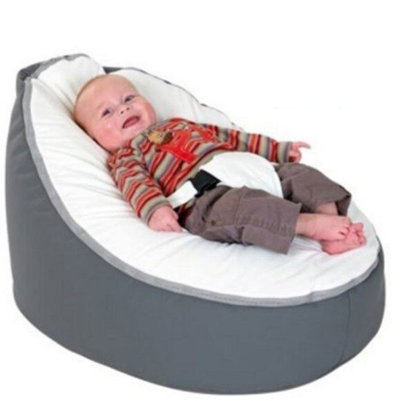 Zachte Baby Stoel Baby Bean Bag Bed Cover Zonder Vulmiddel Poef Voor Feeding Baby Snuggle Bed Met Riem Voor Veiligheid bescherming: Grey n white