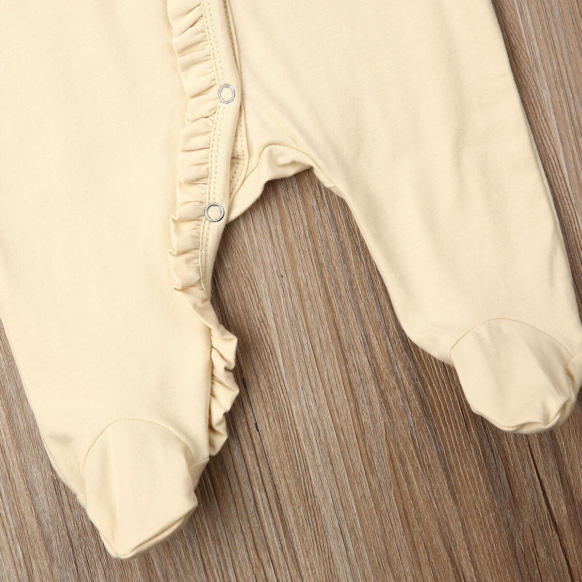 0-12m spædbørn børn baby dreng pige fodtøj langærmet enkeltradet solid jumpsuit nattøj