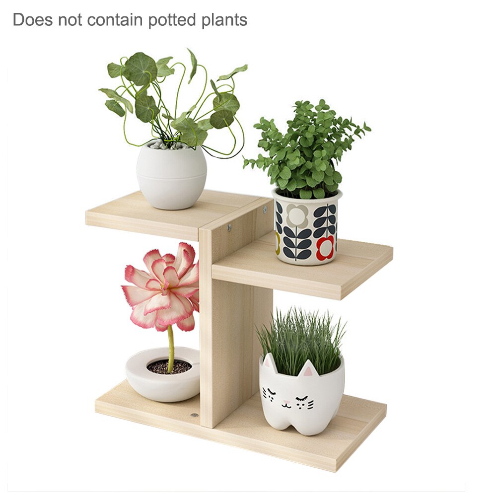 Flower Pot Rack Durable Wood Planter Pot Trays Strong Free Standing Bonsai Holder Home Garden Indoor Display Plant Stand Shelf