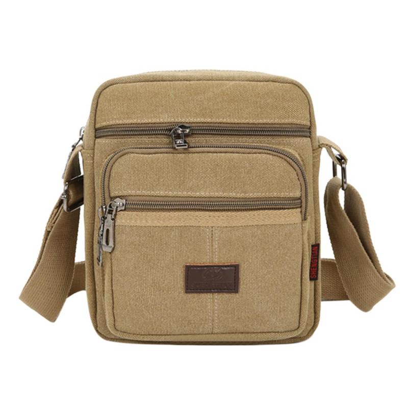 Men's Travel Cool Canvas Bag Men Messenger Crossbody Bags Bolsa Feminina Shoulder Bags Pack School Bags for Teenager: Camel