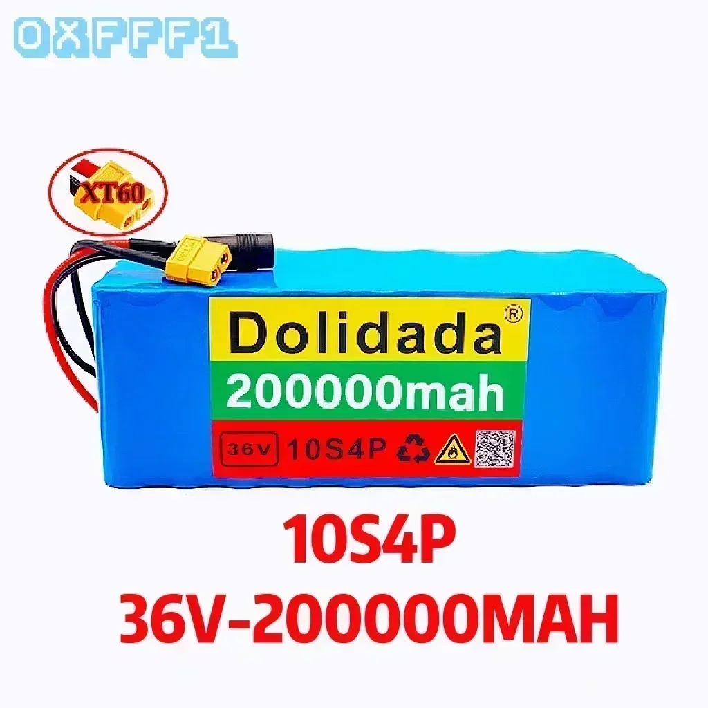 Lithiumbatterij 36V 10s4p 60000mAh- 200000 mah 18650 W voor fiets en elektrische scooter, grote capaciteit, met BMS XT60-stekker