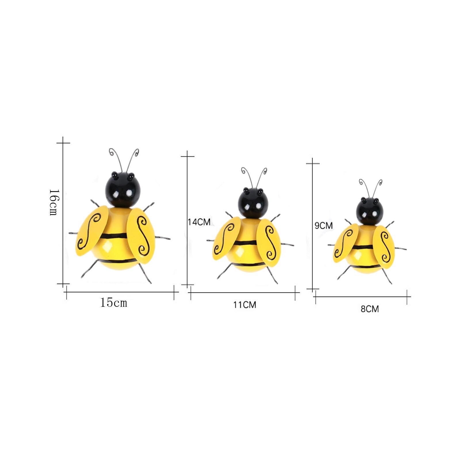 Bumble Bee Garden Accents Yard Fence 3D Sculpture Ornaments Wall Home Hanging DIY Ornament Garden Decor Sculptures