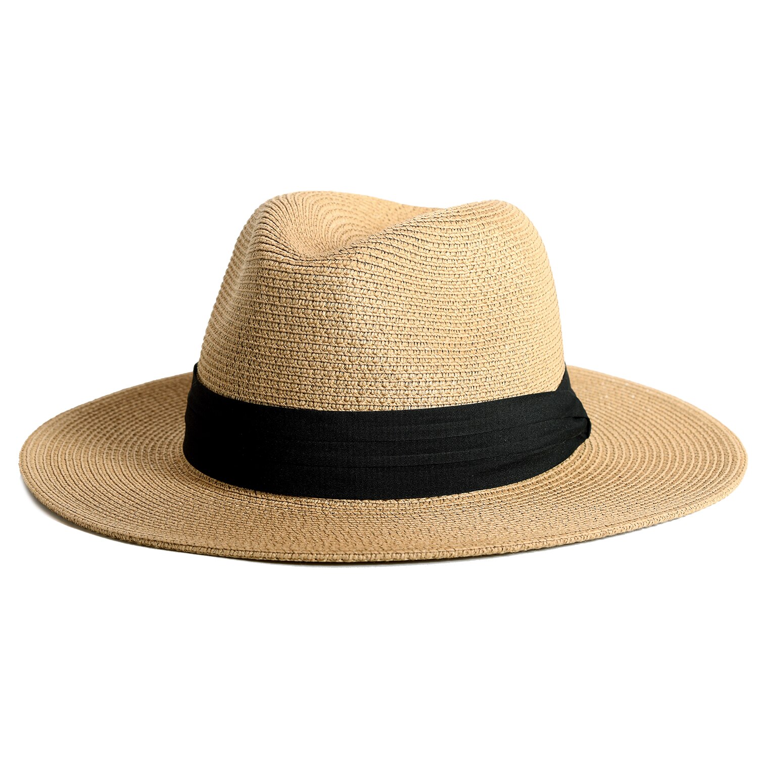 Furtalk Zomer Strooien Hoed Voor Mannen Vrouwen Zon Strand Hoed Mannen Jazz Panama Hoeden Fedora Brede Rand Zon Bescherming Cap met Lederen Riem: Khaki / L