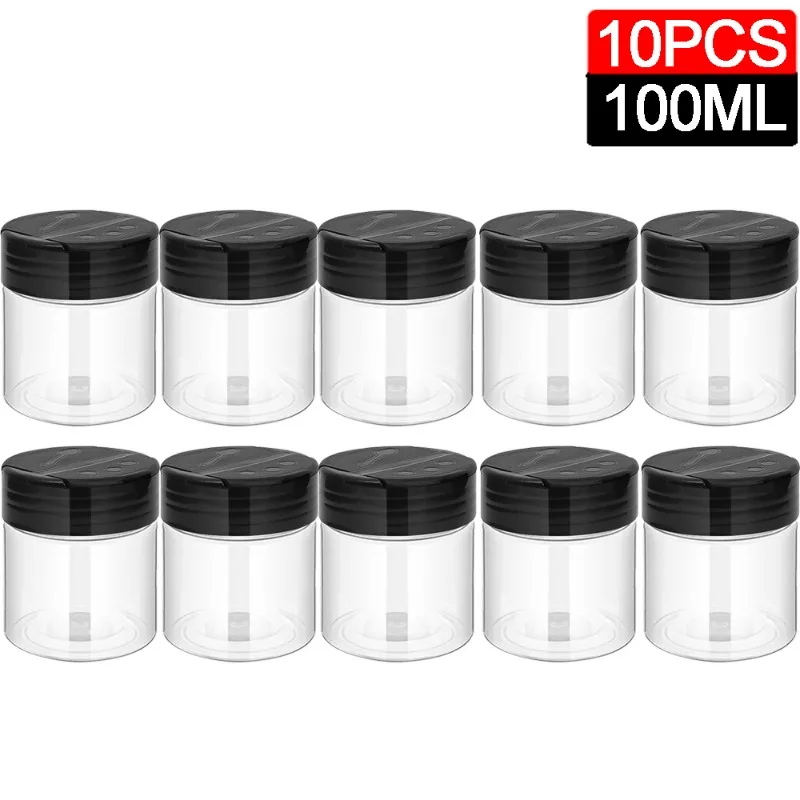 10/1PCS Clear Spice Bottle Seasoning Shaker Bottles Pepper Jar with Lid BBQ Condiment Dispenser Kitchen Powder Storage Container: Dark Khaki