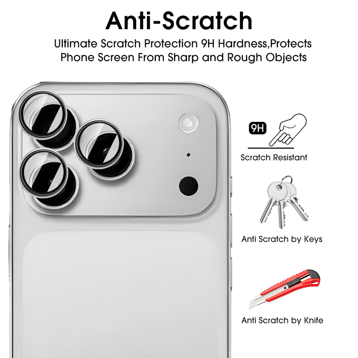 1/3/5 juegos de Protector de lente de cámara Individual, cubierta protectora de lente antiarañazos de alta definición para PC dura para IPhone 17 ProMax 17air