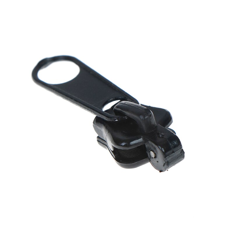 6 uds arreglar cremallera de cremallera Slider dientes cremalleras cuerpo de cremallera Kit de reparación Universal de plástico de Metal cierre Cam 2,5 cm: black