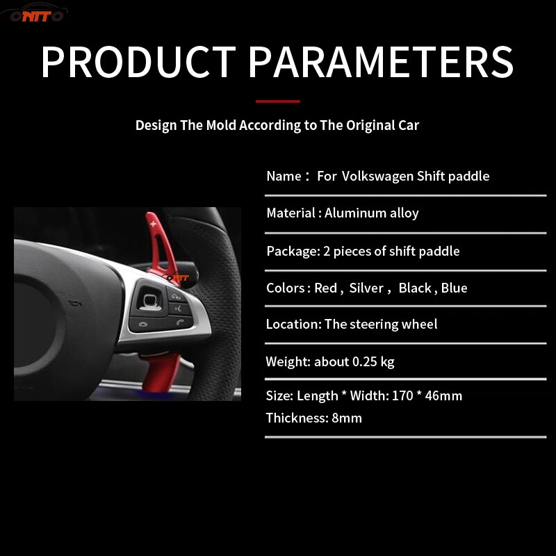 Palanca de cambio de volante de coche accesorio de Auto palanca de cambios extendida 2 unids/lote apto para vw C-TREK TERAMONT TIGUAN L PHIDEON CC
