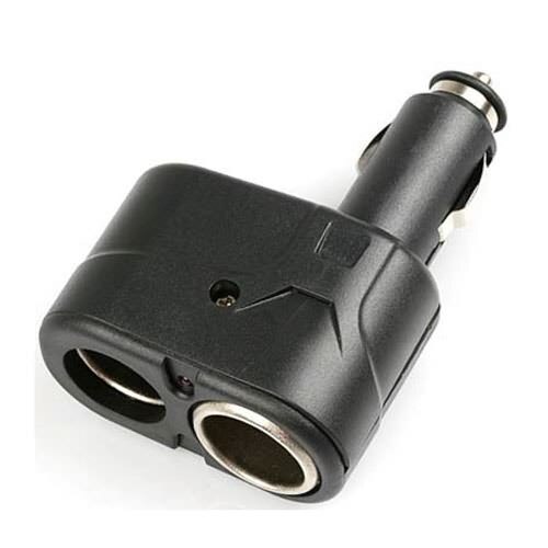 Black Auto Car Cigarette Lighter Socket 2 Way Splitter Adapter