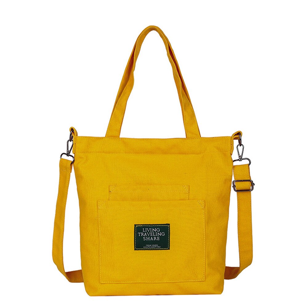 Schoudertas Messenger Tas Vrouwen Crossbody Tassen Voor Vrouwen Solid Soft Casual Canvas Schoudertassen: YELLOW