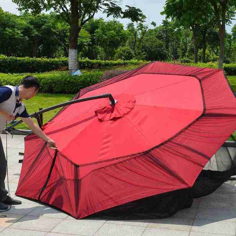 Outdoor Patio Umbrellas With Various Specifications Mesh Cover Mosquitoes To Prevent Roman To Install Umbrellas S8M2