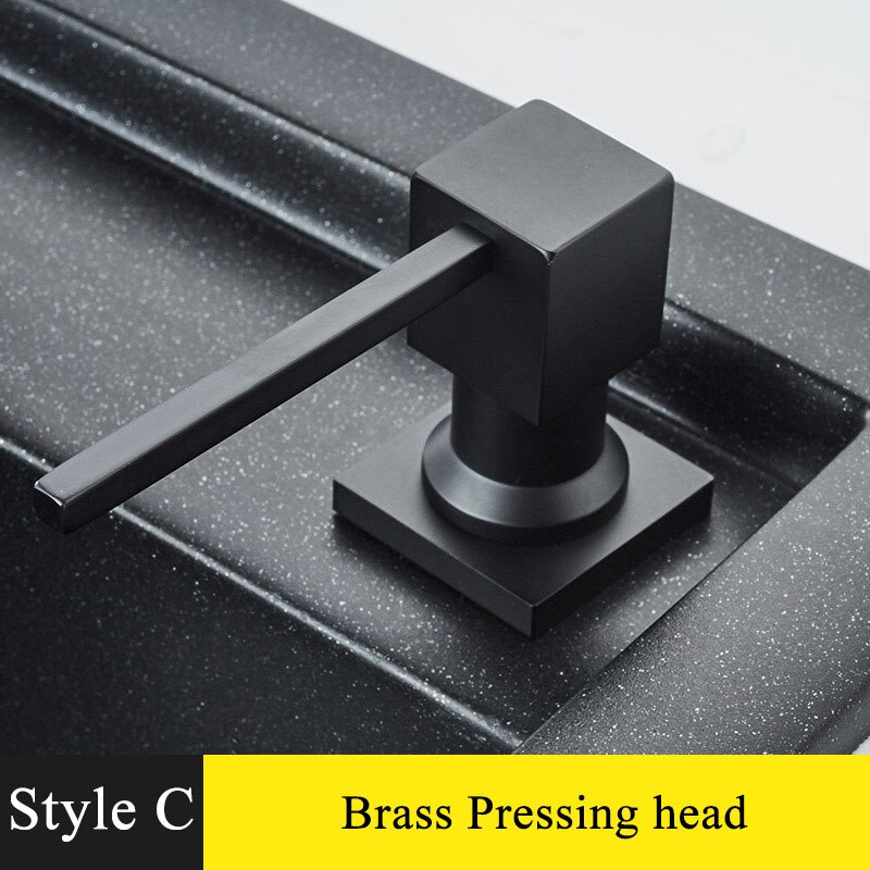 Czarne mydło dozownik zlewozmywak ze stali nierdzewnej mydło w płynie dozownik obrotowe dozowniki ręczne zestaw akcesoriów kuchennych: styl C