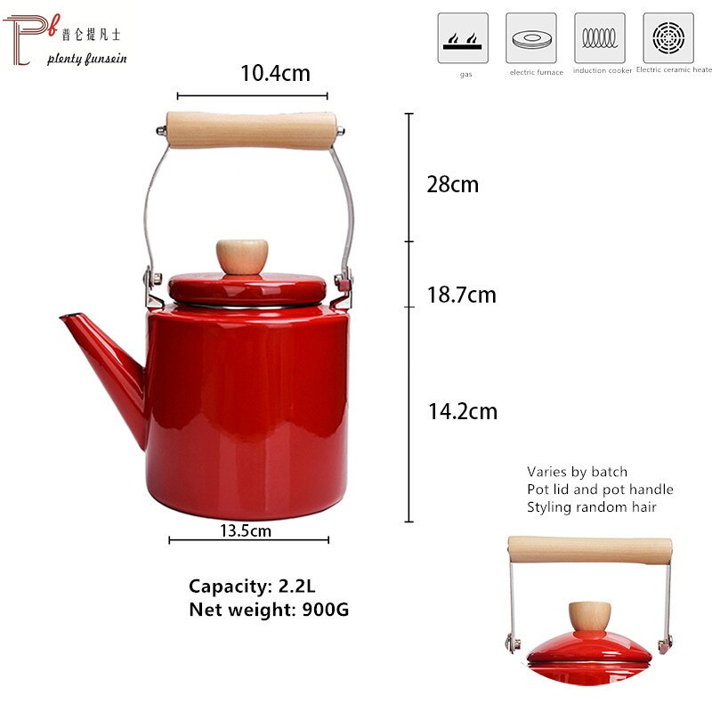 Emaille Emaille Ketel Koud Waterkoker Restaurant Theepot Kokend Ketel Verdikte Inductie Fornuis Aardgas Huishoudelijke Commerciële: A