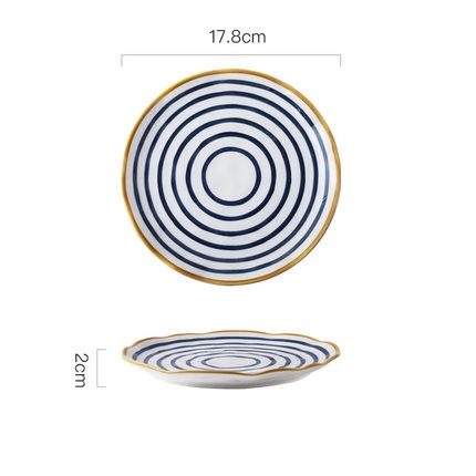 Assiette alimentaire en céramique, peinture à la main, sous glaçure japonaise, bols pour le petit déjeuner ensemble d'assiettes plateau en porcelaine vaisselle ménagère: rosé Gris