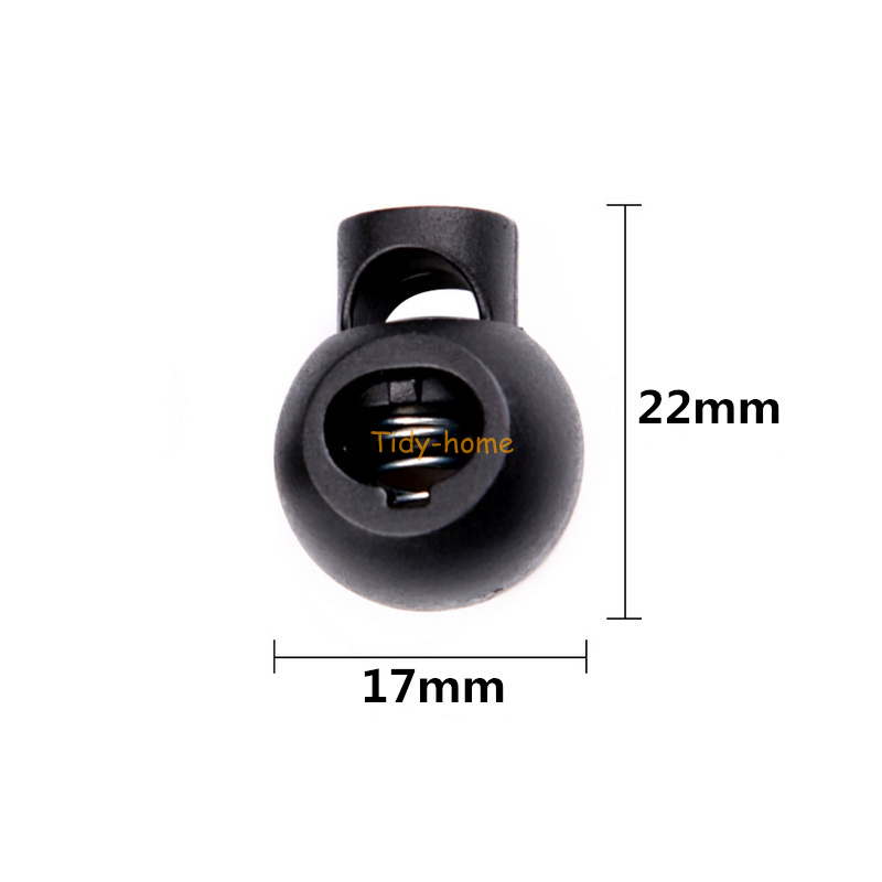 10 Stuks Zwart Plastic Koordvergrendeling Touw Stop Touw Lock Plastic Koord Schakelt Cord End Stopper Schoenveter Stopper