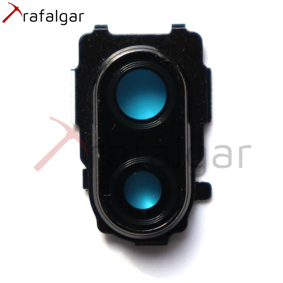 Camera Frame Voor Xiaomi Redmi Note 7 Pro Camera Glas Lens Voor Redmi Note 7 Terug Camera Frame + Achter glas Lens Note7 Vervanging: Black