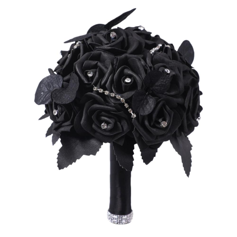 Gotisk bryllupsbuket med halloween-tema og dekorativ buket af høje materialer til fester, boligindretningsbuket: Mælkehvid