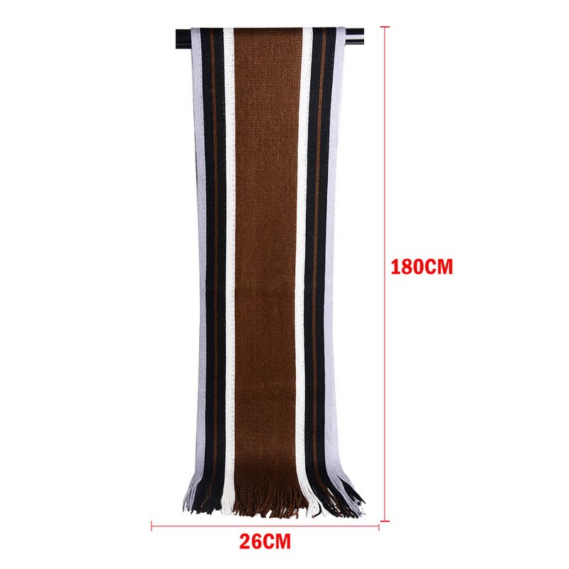 Men Classic Cashmere Scarf Winter Warm Soft Fringe Striped Tassel Shawl Wrap striped scarf men scarves