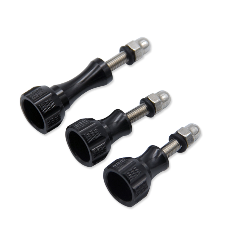 3 uds perilla de pulgar de aluminio tornillo para GoPro Hero 7 6 5 4 Xiaomi Yi 4K Sjcam SJ4000 H9 funda trípode montaje Cam accesorio más: Color negro