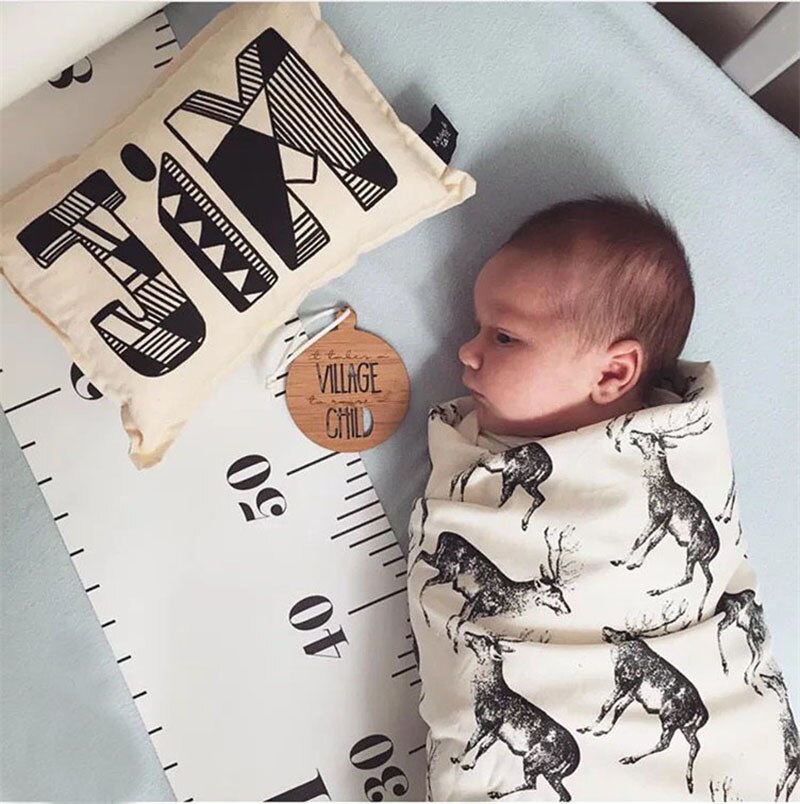 Nordisk stil baby barn barn höjd linjal barn tillväxt storlek diagram höjd mått linjal för barnrum heminredning konst prydnad