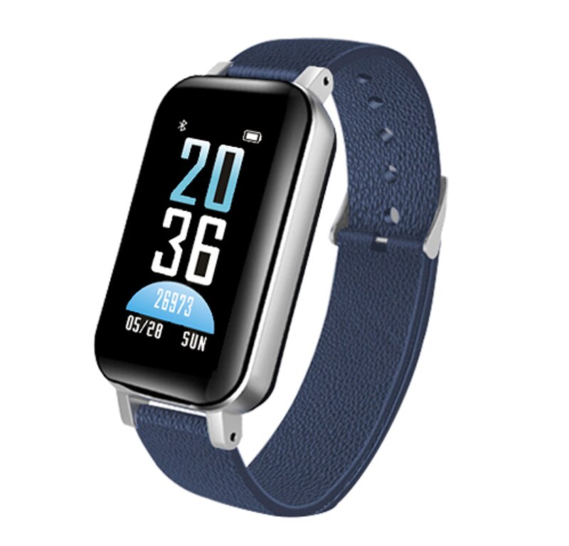 T89 TWS Bluetooth Earphone Smart Watch Touch control Smart Watch IP67 Support Siri BT Call music Fitness Bracelet Smart Band: Blue