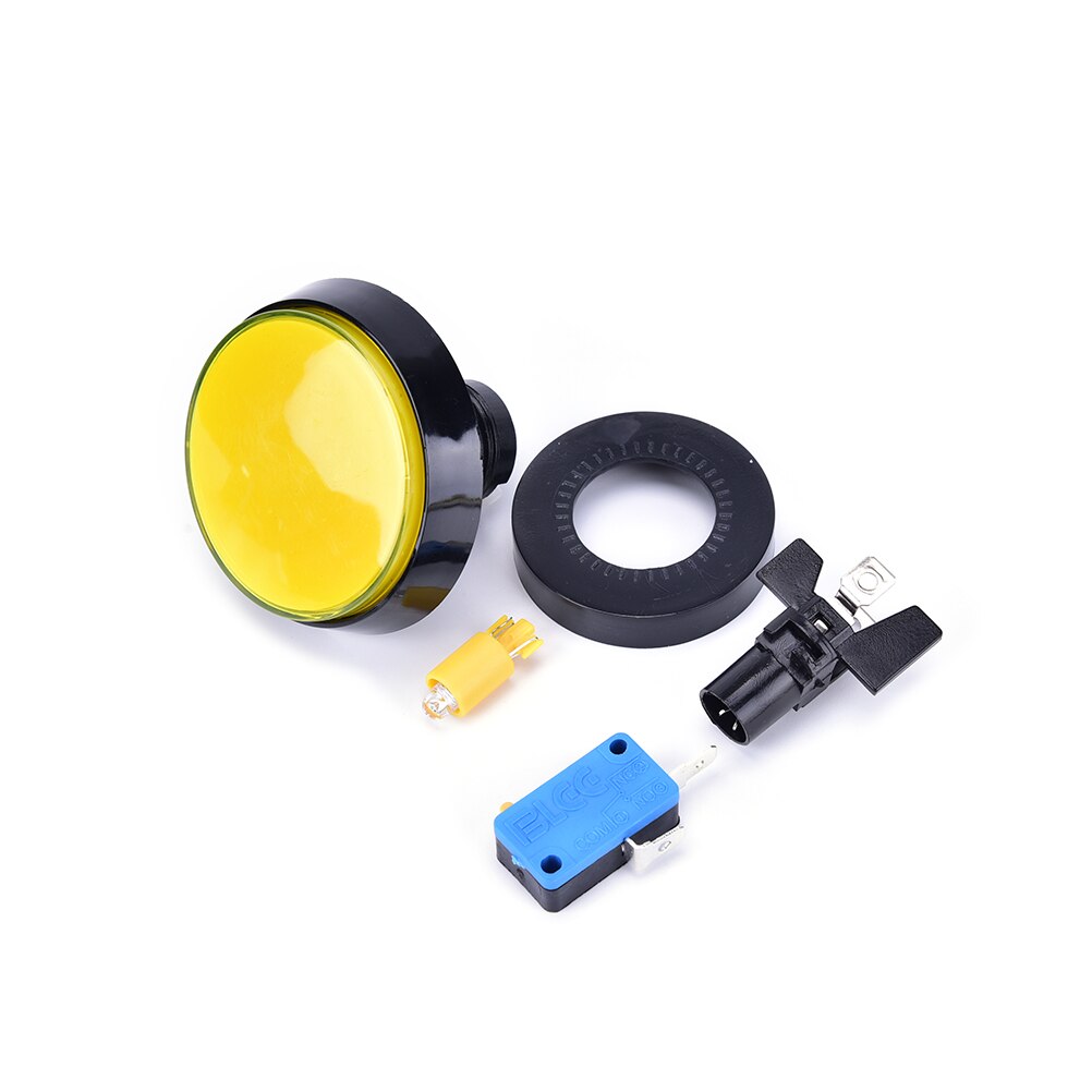 1 PCS Arcade Button 60MM LED Light Lamp Big Round Arcade Video Game Player Push Button Switch 5 colors: Yellow